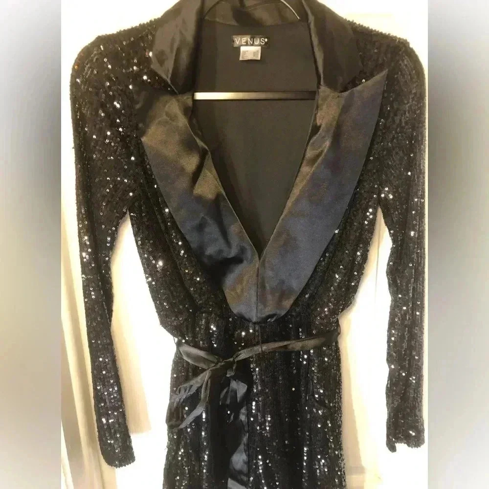 Sequin Tuxedo Romper - image 5